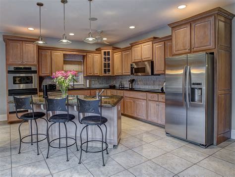 steel gray granite with oak cabinets|oak granite cabinets.